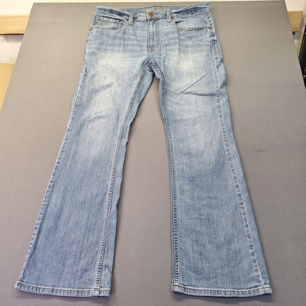 Cody James Mens Light Wash Bootcut Stretch Denim Jeans 36x32 Blue 1585